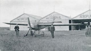 Bristol monoplane at Larkhill, Wiltshire