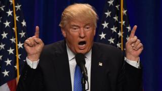 Republican presidential candidate Donald J. Trump speaks at the Saint Andelm College New Hampshire Institute of Politics in Manchester, New Hampshire June 13, 2016.
