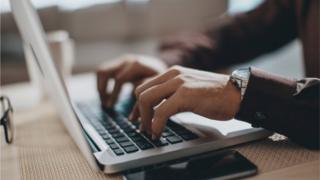 Hands on a computer