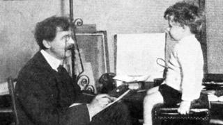 William Heath Robinson pictured with his son