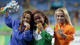 Gold medalist Lauritta Onye of Nigeria Rio 2016 Paralympic Games at the Olympic Stadium on September 11, 2016 in Rio de Janeiro, Brazil.