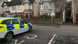 Police attended an address in Castle Avenue in Mumbles