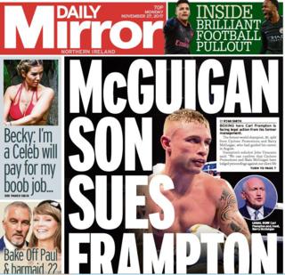 Front page of the Daily Mirror