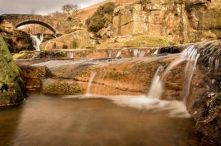 River water over a waterfall