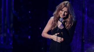Singer Celine Dion performs during Sinatra 100 - An All-Star Grammy Concert in Las Vegas, Nevada December 2, 2015