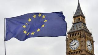 EU flag flying next to Big Ben