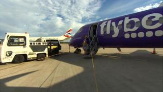 FlyBe aircraft before leaving Cardiff