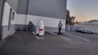 Security cameras captured part of the incident, but not the actual shoving