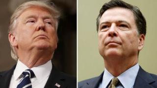 Президент Доналд Трамп ва Жеймс Коми