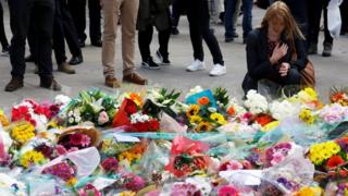 Floral tributes to the victims