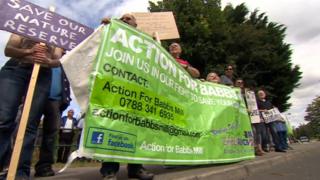 Protesters outside Babbs Mill
