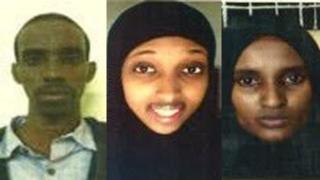composite image of one man and two women
