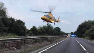 Helicopter at the scene