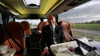 Lib Dem leader on the party's battle bus