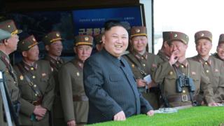 Kim Jong-un with soldiers