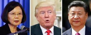 Ông Trump (giữa) sẽ phải điều chỉnh quan hệ tế nhị với Đài Loan và Trung Quốc