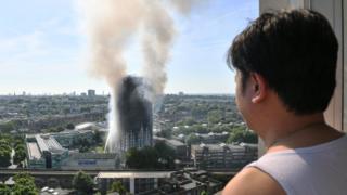 Man looking at fire
