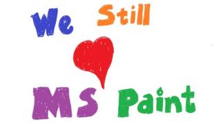 Sosyal medyada paylaşılan ve üzerinde 'MS Paint'i hala seviyoruz' yazan bir grafik.