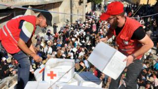 Syrian Red Crescent workers