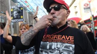 Protestors outside the Home Office blew whistles and banged drums to let politicians know the campaign "would not go away"