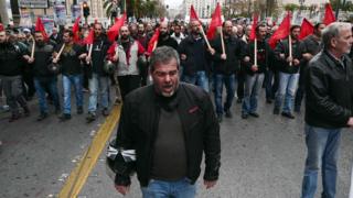 Strikers in Athens
