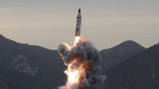 North Korean media image of missile launch (April 2017)