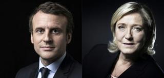 Emmanuel Macron iyo Marine Le Pen ayaa fooda is daridoona labo todobaad gudahood