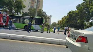 Toshkentda yonib ketgan "Mersedes" avtobusi