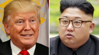 A combination photo shows U.S. President Donald Trump and North Korean leader Kim Jong-un
