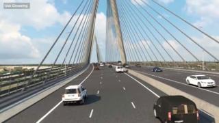 How the motorway would look over the River Usk in Newport