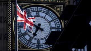 Elizabeth Tower with the union flag flying in front