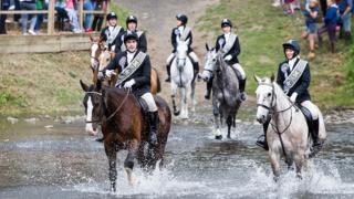 Fording the Tweed earlier in the week