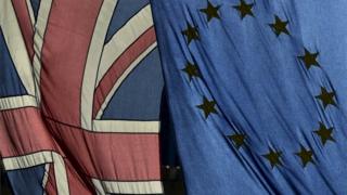 The British and EU flags