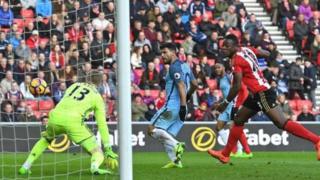Sergio Aguero na jefa kwallo a ragar Sunderland