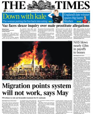 The Times front page