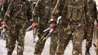 Algerian military are deployed in the mountainous region of Blida, some 50km southwest of Algiers, 28 March 2001 after Islamist militants massacred 16 people.