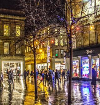 Glasgow's Gordon Street is captured in all its rainy splendour by photographer Mehran Haddadi