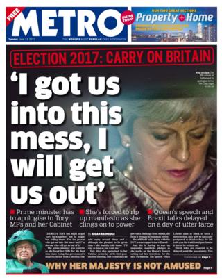 Metro front page