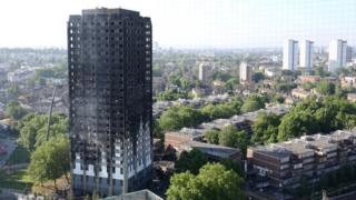 Grenfell Tower in west London after a fire engulfed the 24-storey building. Taken 15 June 2017