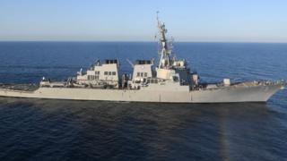 Guided-missile destroyer USS Porter transits the Mediterranean Sea on March 9, 2017.