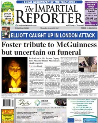 Impartial Reporter front page 24th March