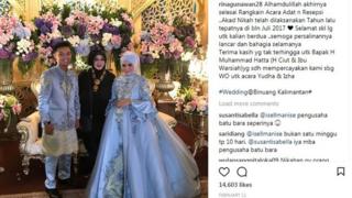 Foto dari akun Instagram Rina Gunawan yang mengorganisir berlangsungnya pesta 10 hari di Binuang yang menjadi perbincangan di media sosial.