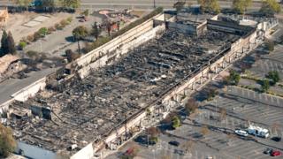 A K-mart supermarket was burned out in the Sanata Rose blaze
