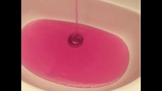 Pink tap water.