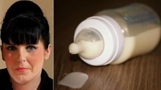 Rose Jones and a baby's milk bottle