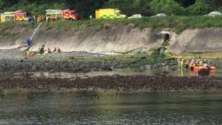 Rescue workers on Antrim Coast