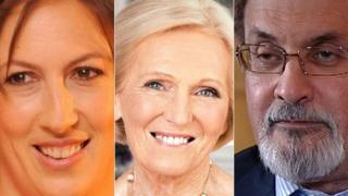 Miranda hart, Mary Berry and Salman Rushdie