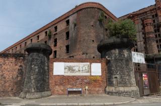 An image of Liverpool’s North Docks area