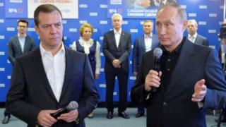 Prezident Vladimir Putin seçkilərdən sonra Vahid Rusiya partiyasının fəalları qələbə münasibətilə təbrik edib
