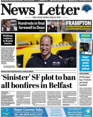 Front page News Letter Friday 28 July